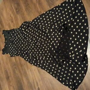 Marc By Marc Jacobs Black Cream Pattered High Low Tank Silk Mix Midi Dress A40